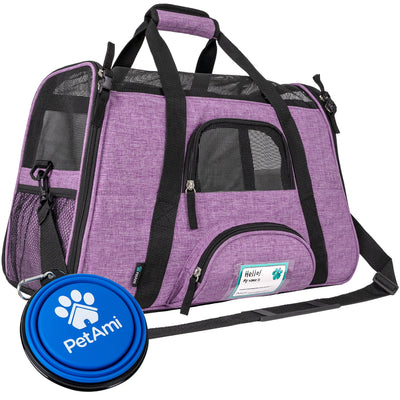 Petami Airline Approved Pet Carrier for Cat, Soft Sided Dog Carrier for Small Dog, Cat Travel Supplies Accessories Indoor Cat, Ventilated Pet Carrying Bag Medium Large Kitten Puppy, Large Heather Gray