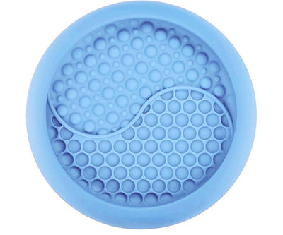 Dog Lick Bowl, Non-Slip Dog Slow Feeder Licking Mat Treat Dispenser, Interactive and Enrichment Toys, Boredom & Anxiety Reducer, BPA Free Silicone (Light Blue, Large)