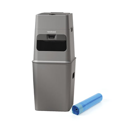 Neakasa Kitty Pooguard Litter Disposal System, 9.2L Odor-Control Trash Can with Wider Opening, Gray