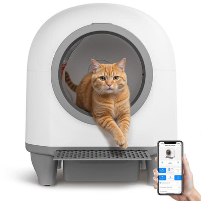 Warcat Smart Low-Noise Auto-Cleaning Litter Box 90L Self Cleaning Cat Litter Box App-Controlled via 2.4G Wifi with Smart Sensors, Safety Protection, Easy Maintenance, Easy Setup & Clean February Faves February Stock Up