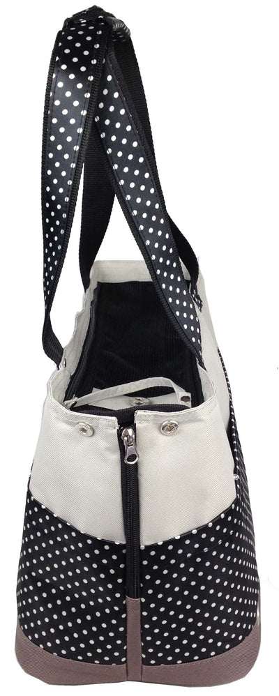 Pet Life ® 'Tote N' Boater' Trendy Spotted Designer Fashion Travel Pet Dog Carrier