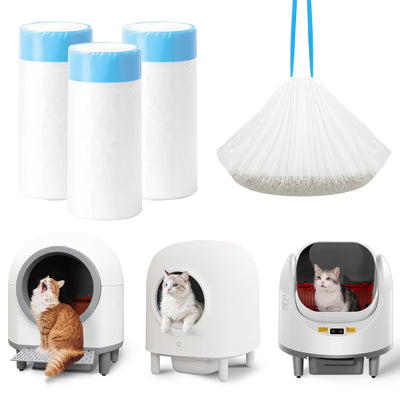 Aoruefar 45 Count Extra Large Cat Litter Box Trash Bags, Cat Litter Waste Receptacles Bags for Cleanpethome Self-Cleaning Cat Litter Box