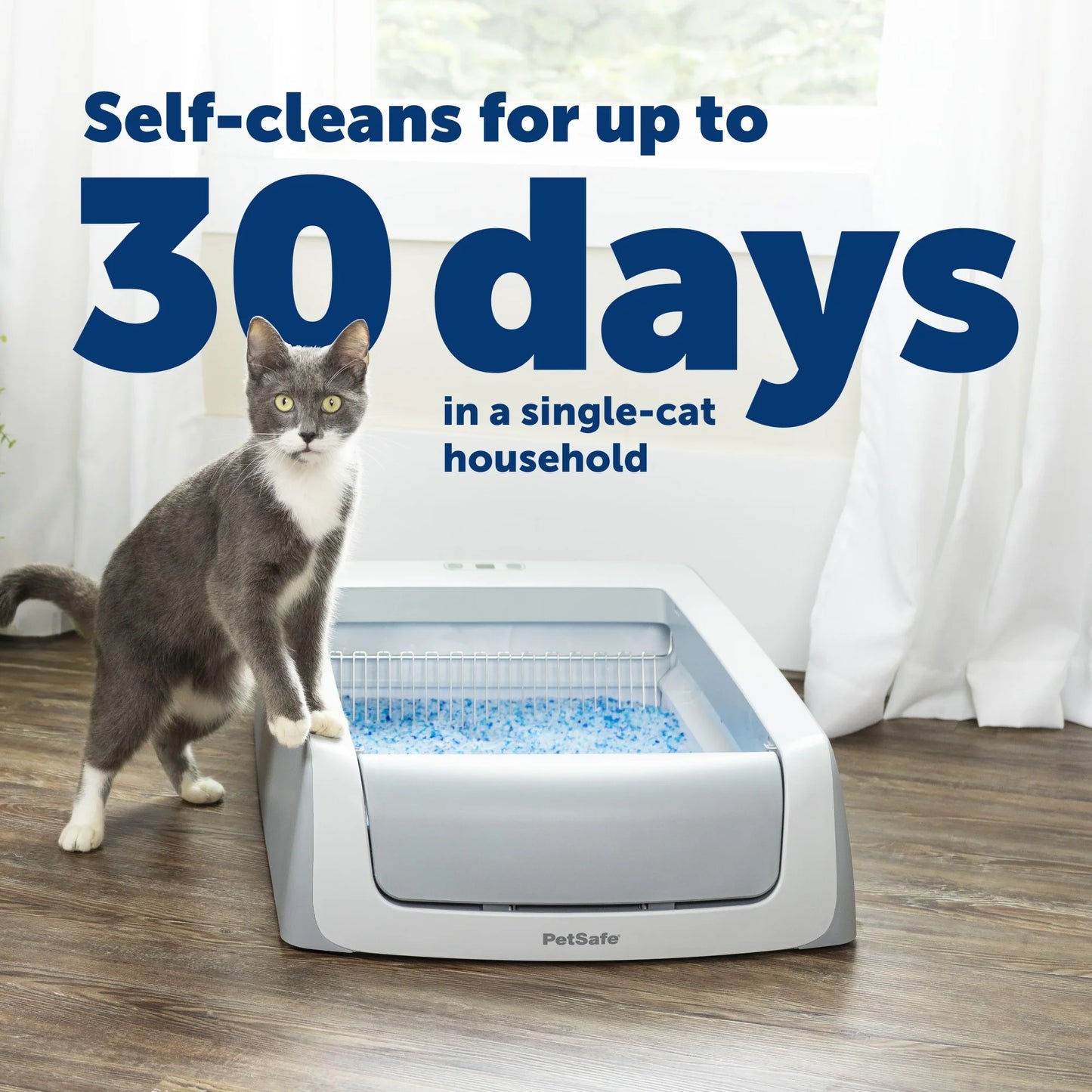 Petsafe Scoopfree Crystal Pro Legacy Self-Cleaning Cat Litter Box, Automatic, Not Enclosed, Gray