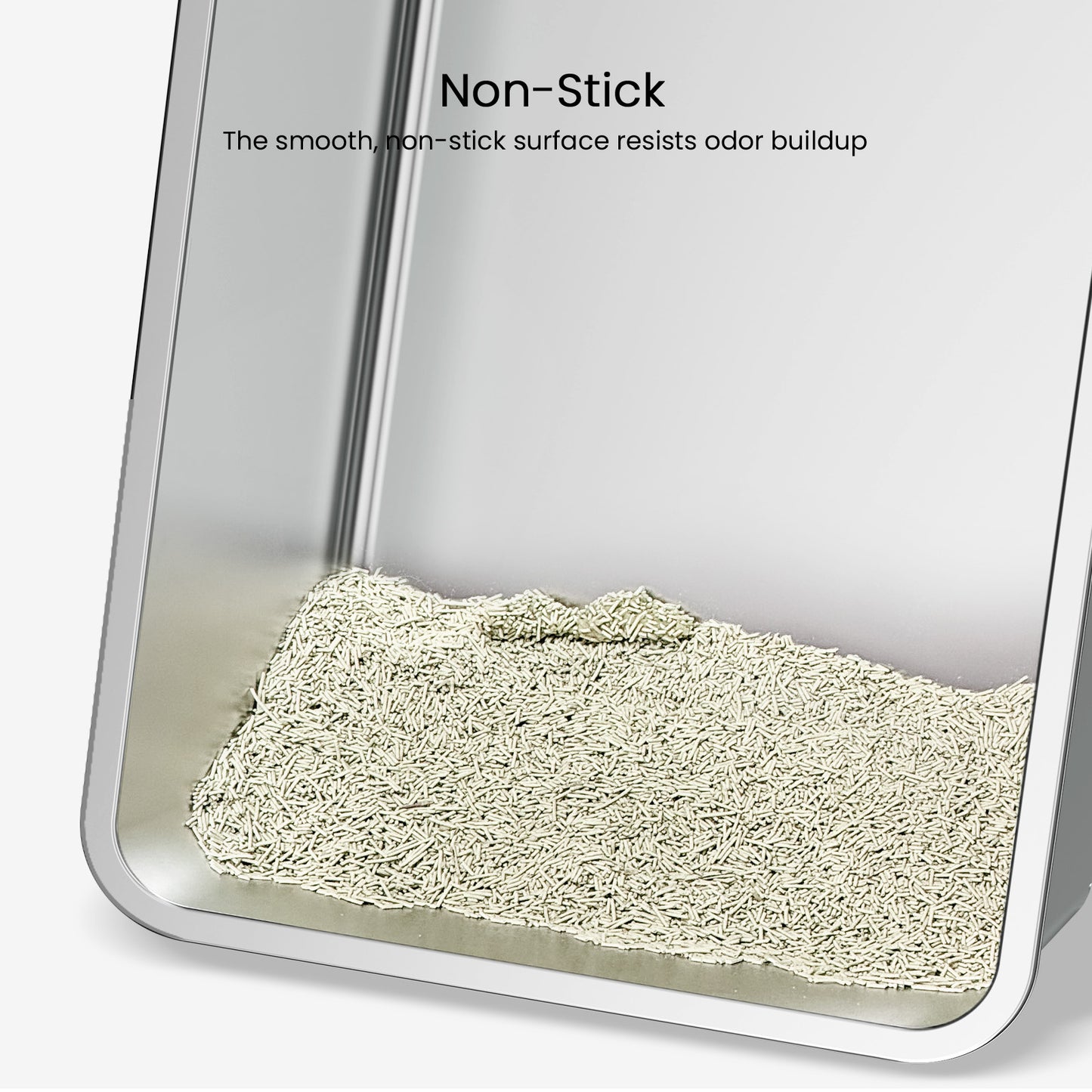 Ptlom Cat Litter Box with High Sides Large Stainless Steel Cat Litter Pan 23.6" X 15.7" X 7.9"