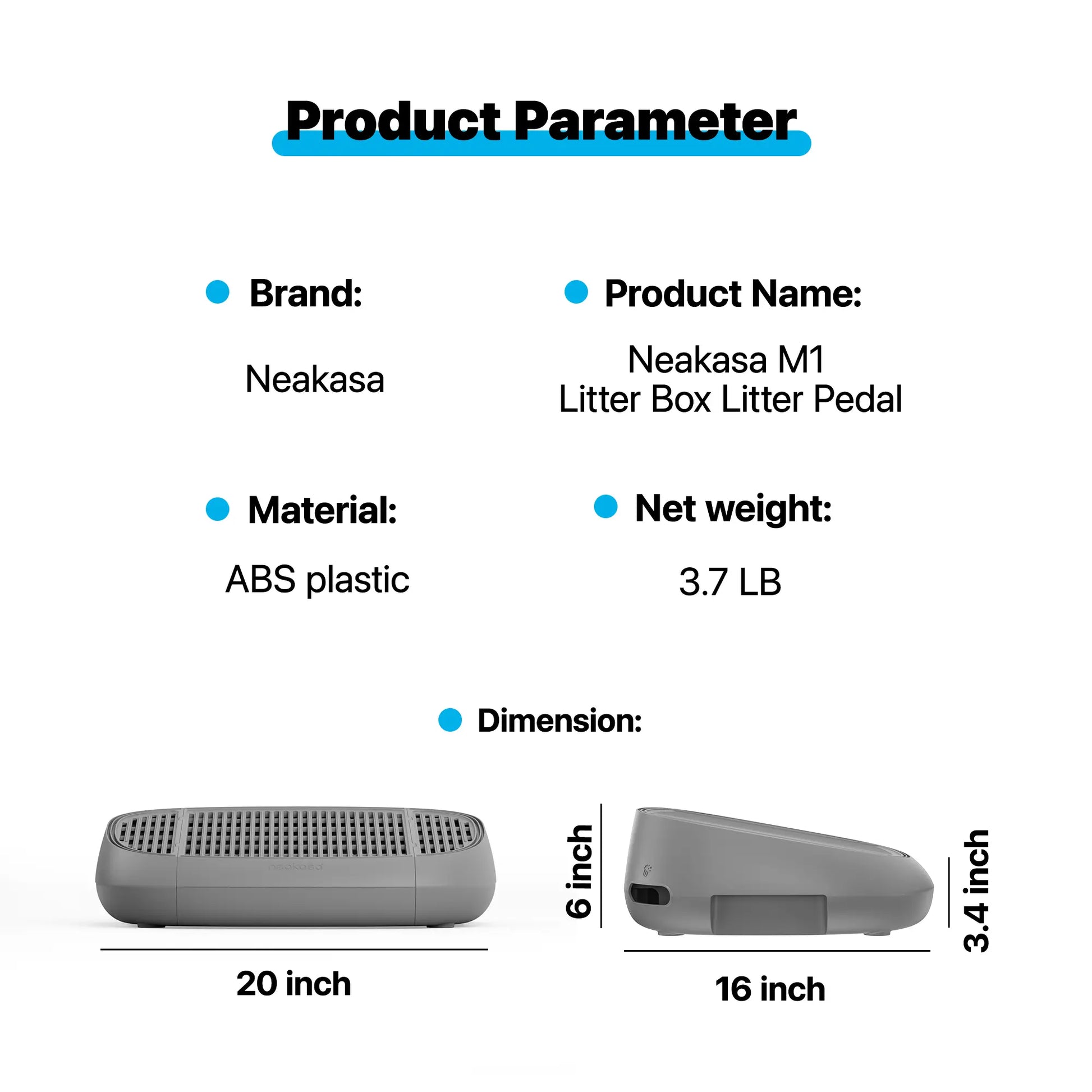 Neakasa Cat Litter Ramp Step for All Kinds of Cat Litter Boxes, Double Layered Litter Trapper, Easy Clean Cat Litter Step and Stair