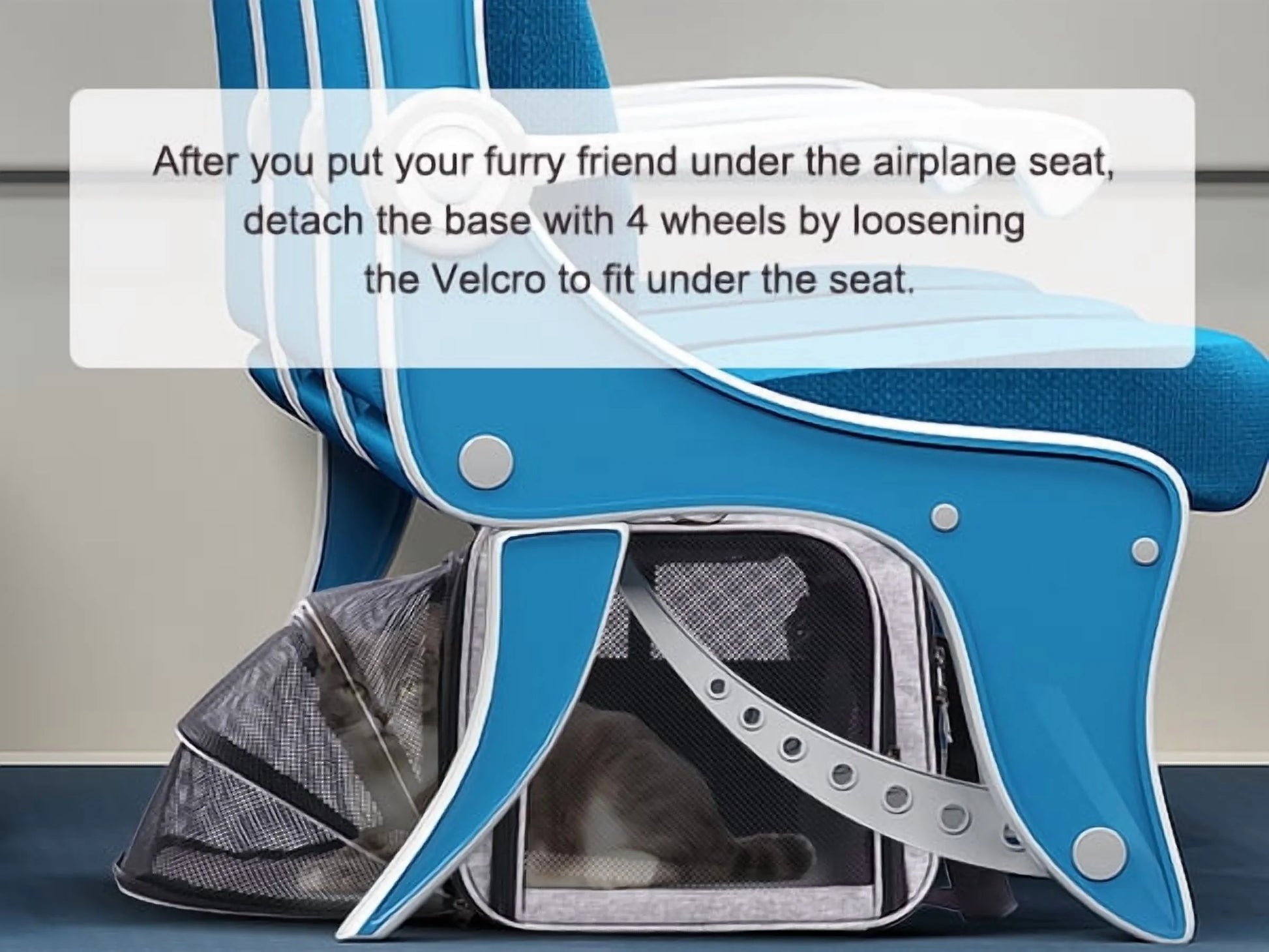 BEBANG Rolling Pet Carrier with Wheels, Foldable Airline Approved Dog Carriers for Small Dogs and Cats, Cat Carrier on Wheels, Pet Travel Carrier for Flight Camping Outdoor