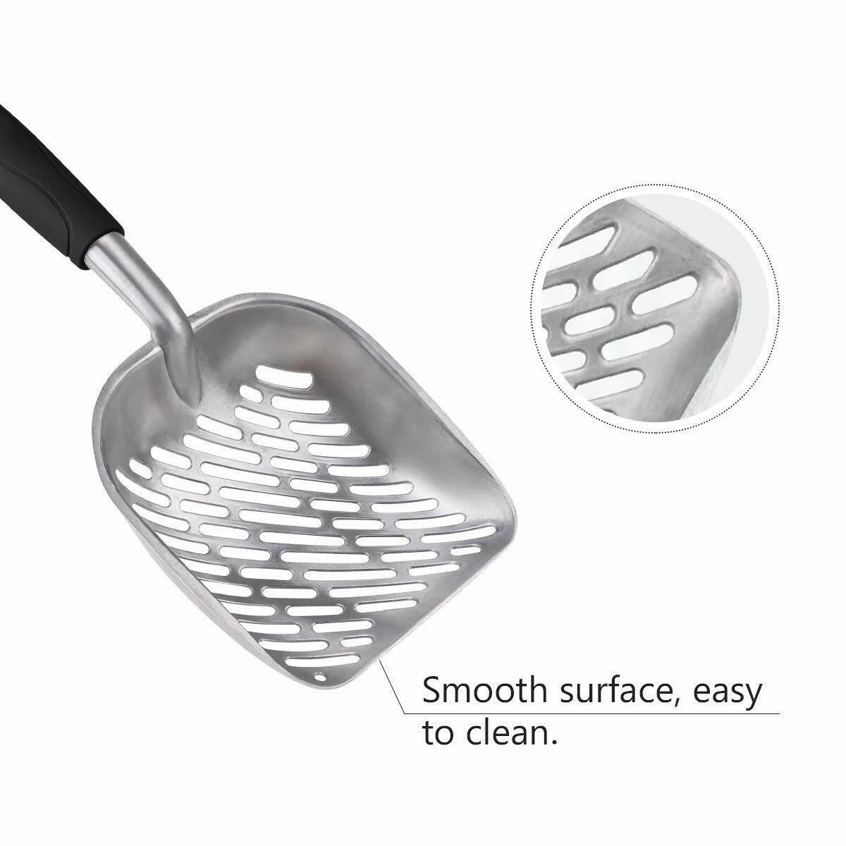 Strong Cat Litter Scoop with Reinforced Comfort Handle Metal Poop Sifter Pet Shovel Sifting