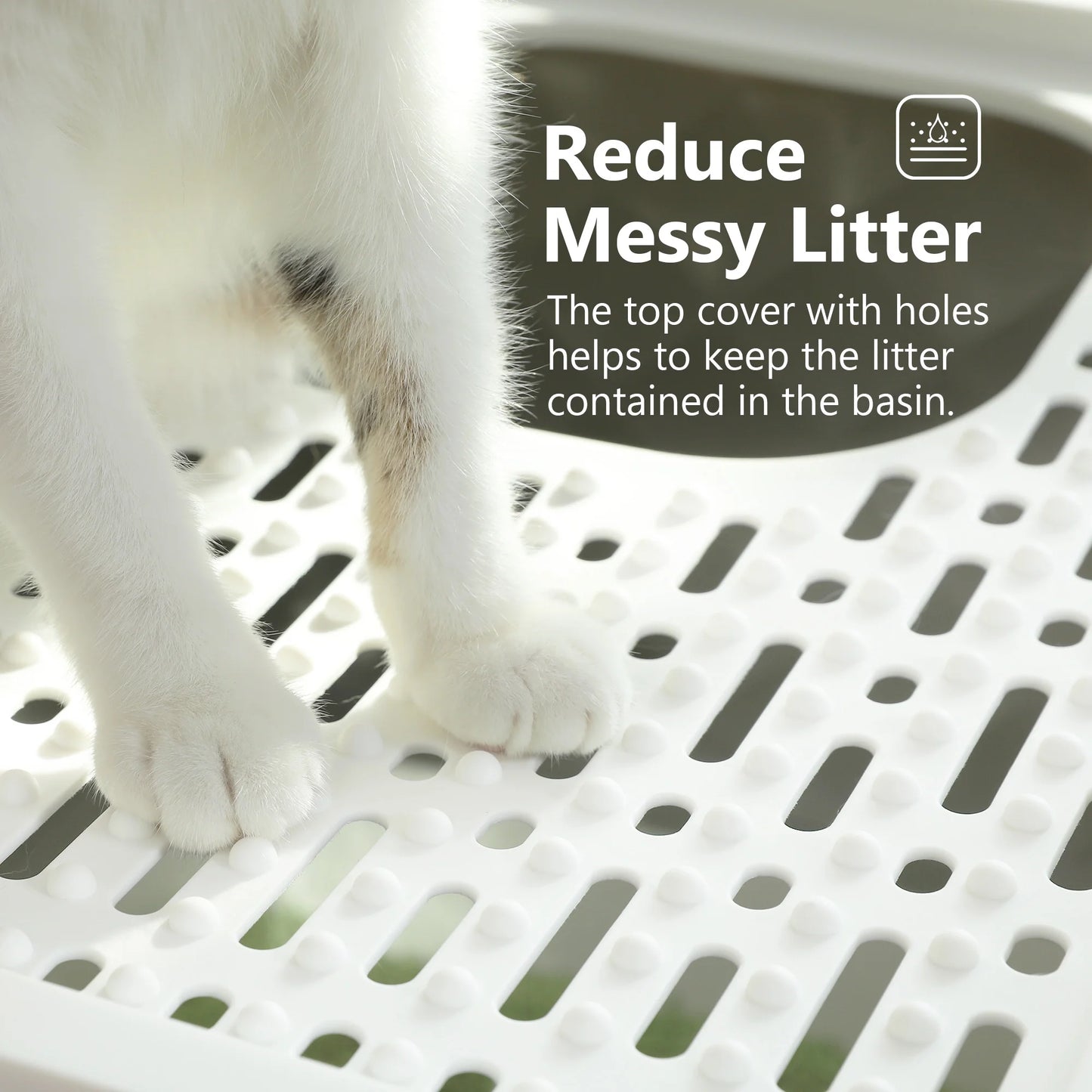 PAWZ Road Enclosed Cat Litter Box Large with Lid Drawer Type Easy to Clean,Gray