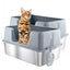 Wecharmer 39L Large Cat Litter Box with High Sides, Open Top, Includes Scoop, 23.6 X 15.8 X 12 Inches Clean