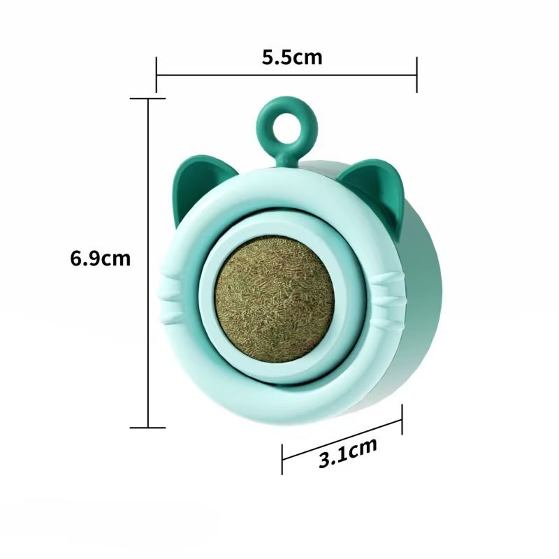 Pet Toy Cat Snacks Catnip Balls Licking Fun Cat Toys Teeth Grinding 360-Degree Rotation Promote Digestion Cat Grass Snack Toys