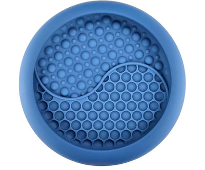 Dog Lick Bowl, Non-Slip Dog Slow Feeder Licking Mat Treat Dispenser, Interactive and Enrichment Toys, Boredom & Anxiety Reducer, BPA Free Silicone (Dark Blue, Large)