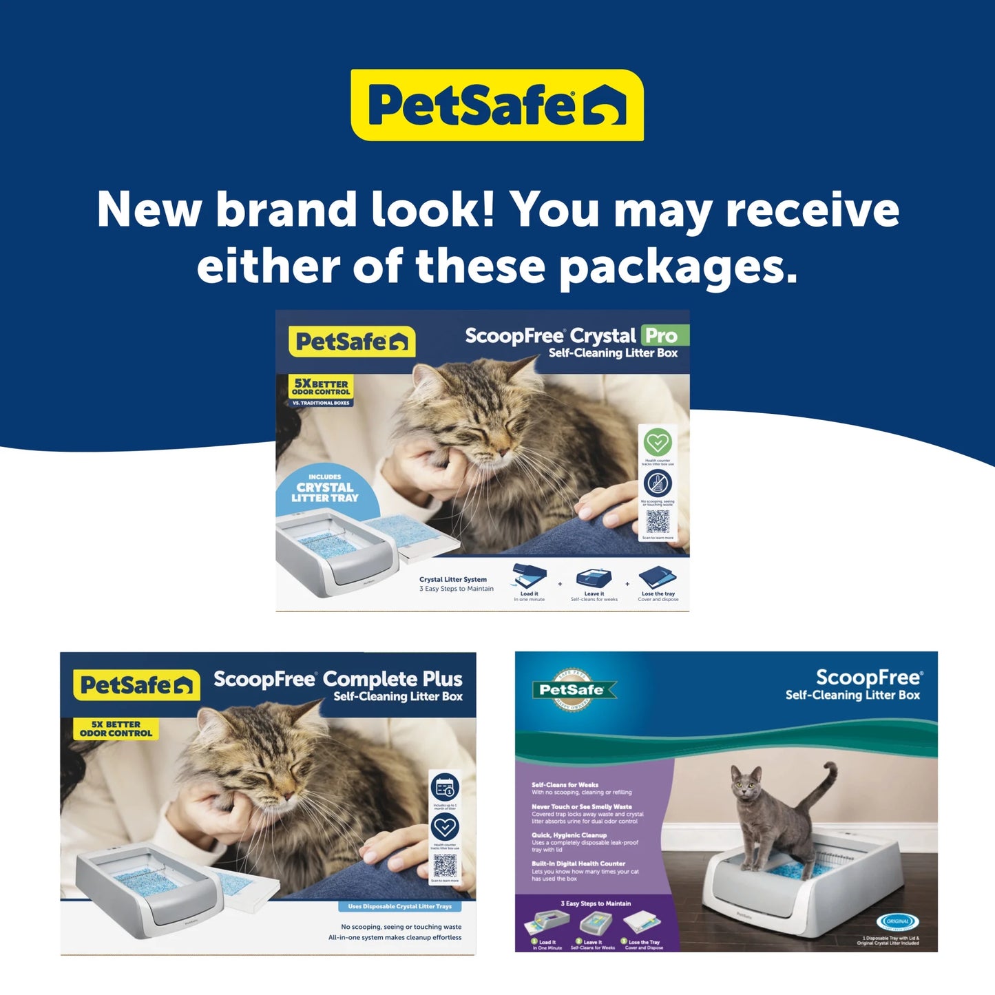 Petsafe Scoopfree Crystal Pro Legacy Self-Cleaning Cat Litter Box, Automatic, Not Enclosed, Gray
