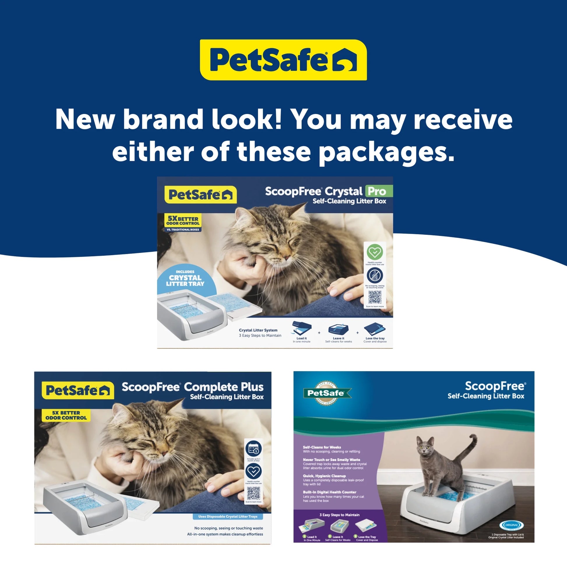 Petsafe Scoopfree Crystal Pro Legacy Self-Cleaning Cat Litter Box, Automatic, Not Enclosed, Gray