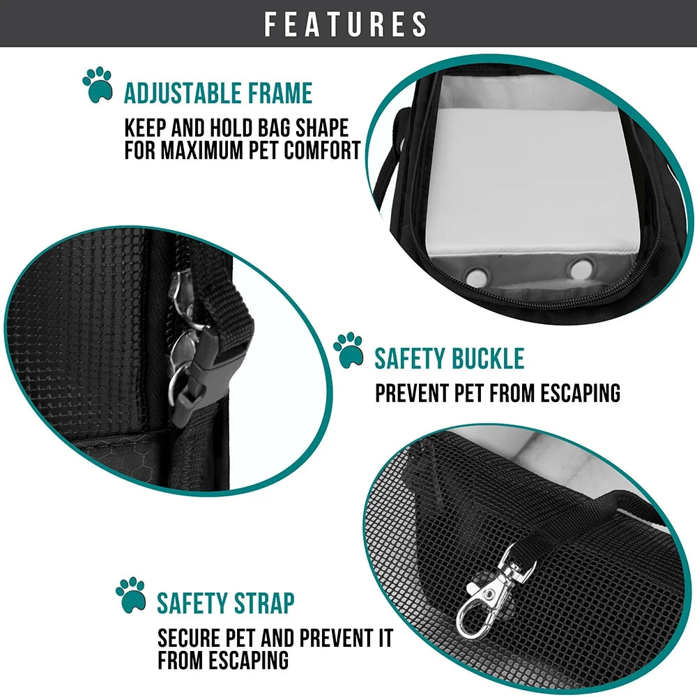 Petami Dog Purse Carrier for Small Dogs, Airline Approved Soft Sided Pet Carrier with Pockets, Ventilated Dog Carrying Bag Puppy Cat, Dog Travel Supplies Accessories Carry Tote Bag, Sherpa Bed, Black