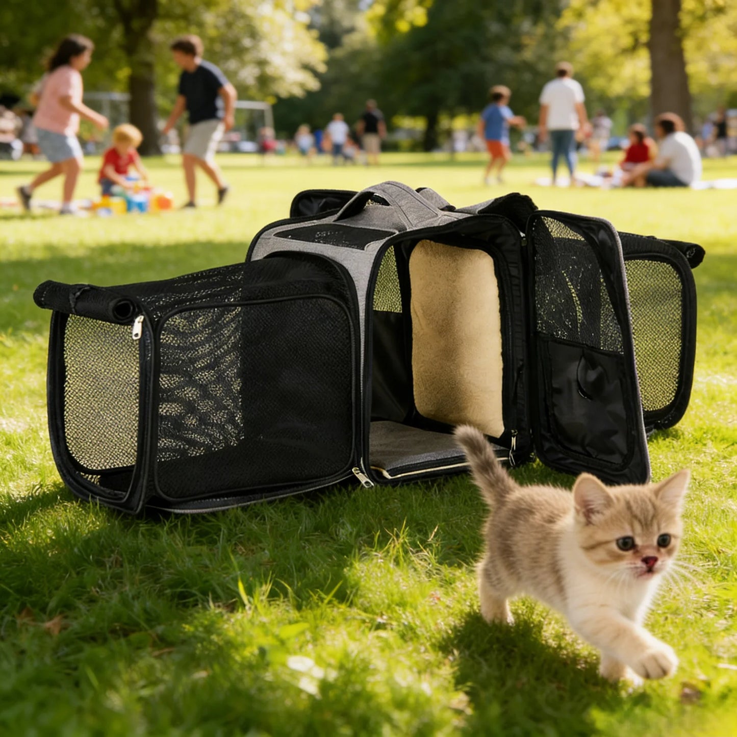 Ktaxon Cat Dog Backpack, Cat Carrier, Pet Carrier Backpack for Small Dogs, Pet Carrier with Shade, Blue