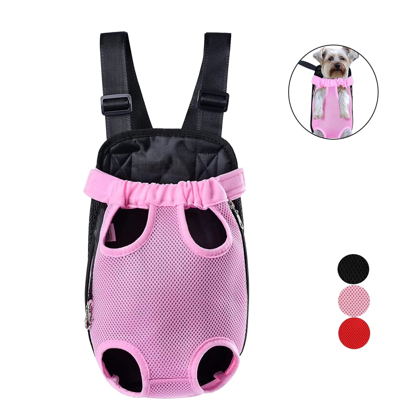 Dog Cat Carrier Backpack Adjustable Frontpack Carrier Outdoor Travel Bag Legs Out Easy-Fit for Small Medium Pets Puppiies