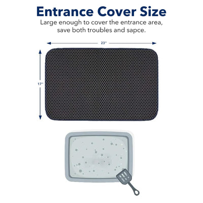 BN-LINK 17" X 23" Cat Litter Mat Trapping Match, Honeycomb Double Layer Design, Urine-Proof and Water Proof, Scatter Control, Easier to Clean & Washable(Black)