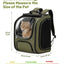 Pecute Cat Backpack Carrier Large Space Bubble Design for Travel Green Gray Khaki Ideal for Cat Lovers Animal Carrier