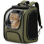 Pecute Cat Backpack Carrier Large Space Bubble Design for Travel Green Gray Khaki Ideal for Cat Lovers Animal Carrier