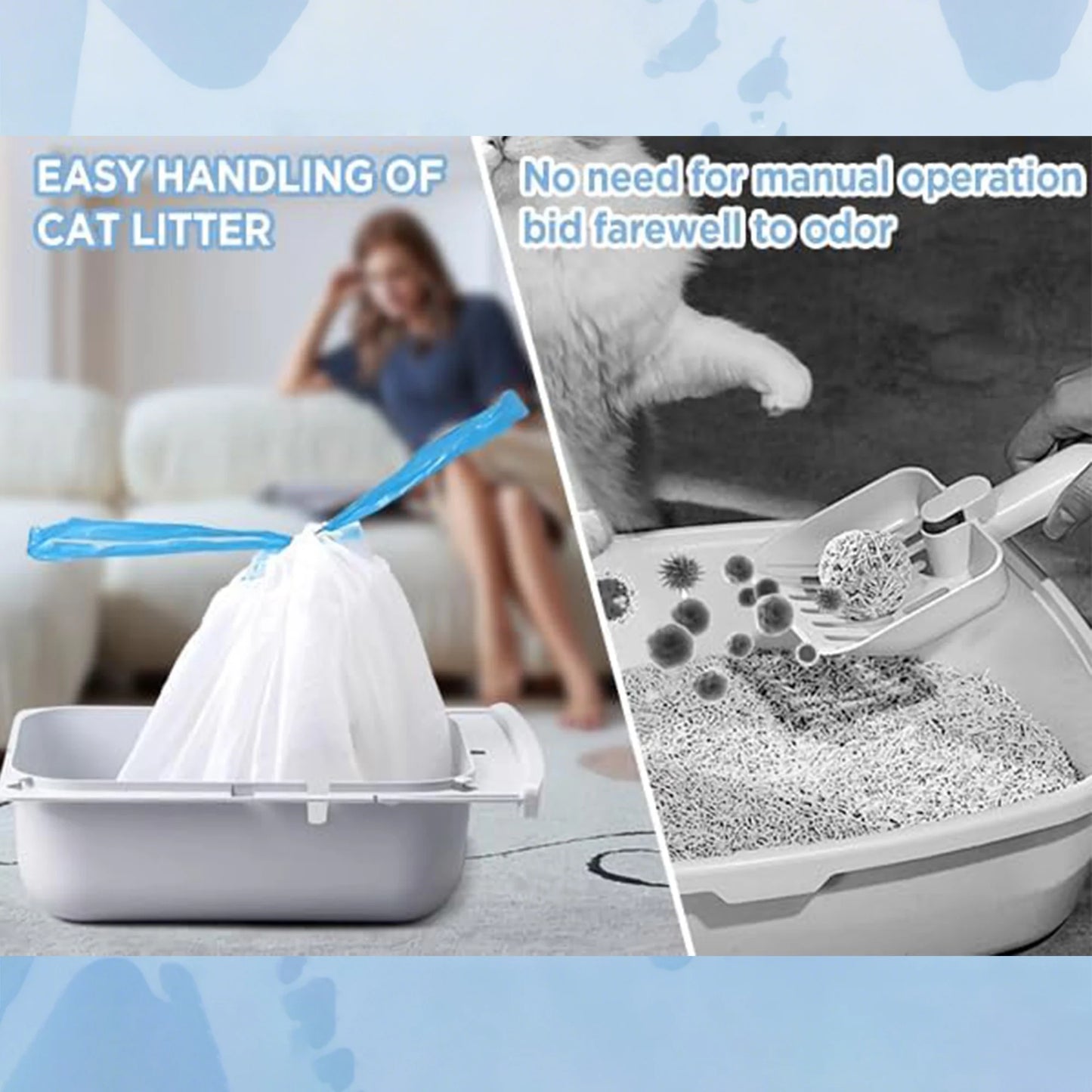 Ultimate Odor Control 26 X 17 Inch Durable Drawstring Litter Box Liner Bags, 60 Count