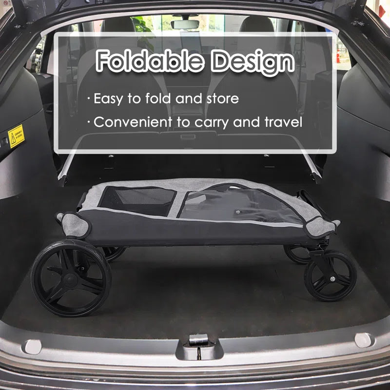 Stroller for Large Dogs, Extra Large Pet Stroller for Medium 2 Dogs, Dog Wagon, Dog Carriage, Foldable Design, Adjustable Handle