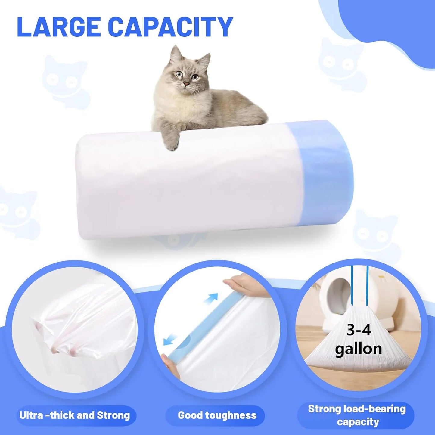 Ultimate Odor Control 26 X 17 Inch Durable Drawstring Litter Box Liner Bags, 60 Count