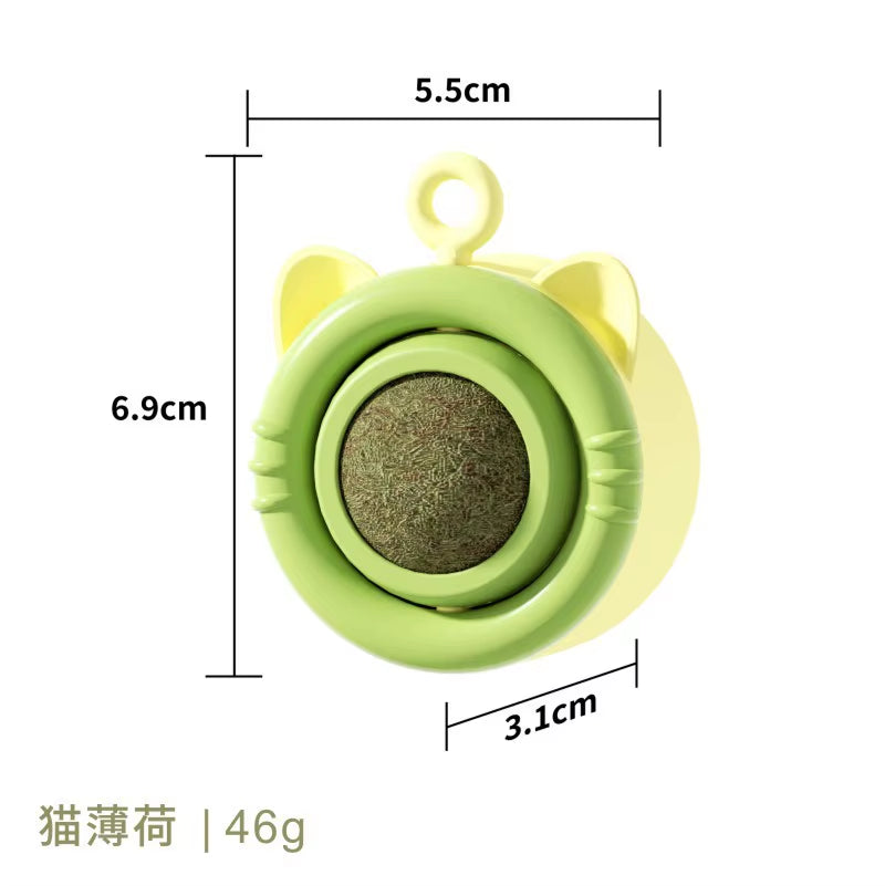 Pet Toy Cat Snacks Catnip Balls Licking Fun Cat Toys Teeth Grinding 360-Degree Rotation Promote Digestion Cat Grass Snack Toys