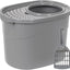 Amazon Basics Large Cat Litter Box with High Sides, Open Top, Includes Scoop, 19 X 15 X 11.75 Inches, Grey/Beige