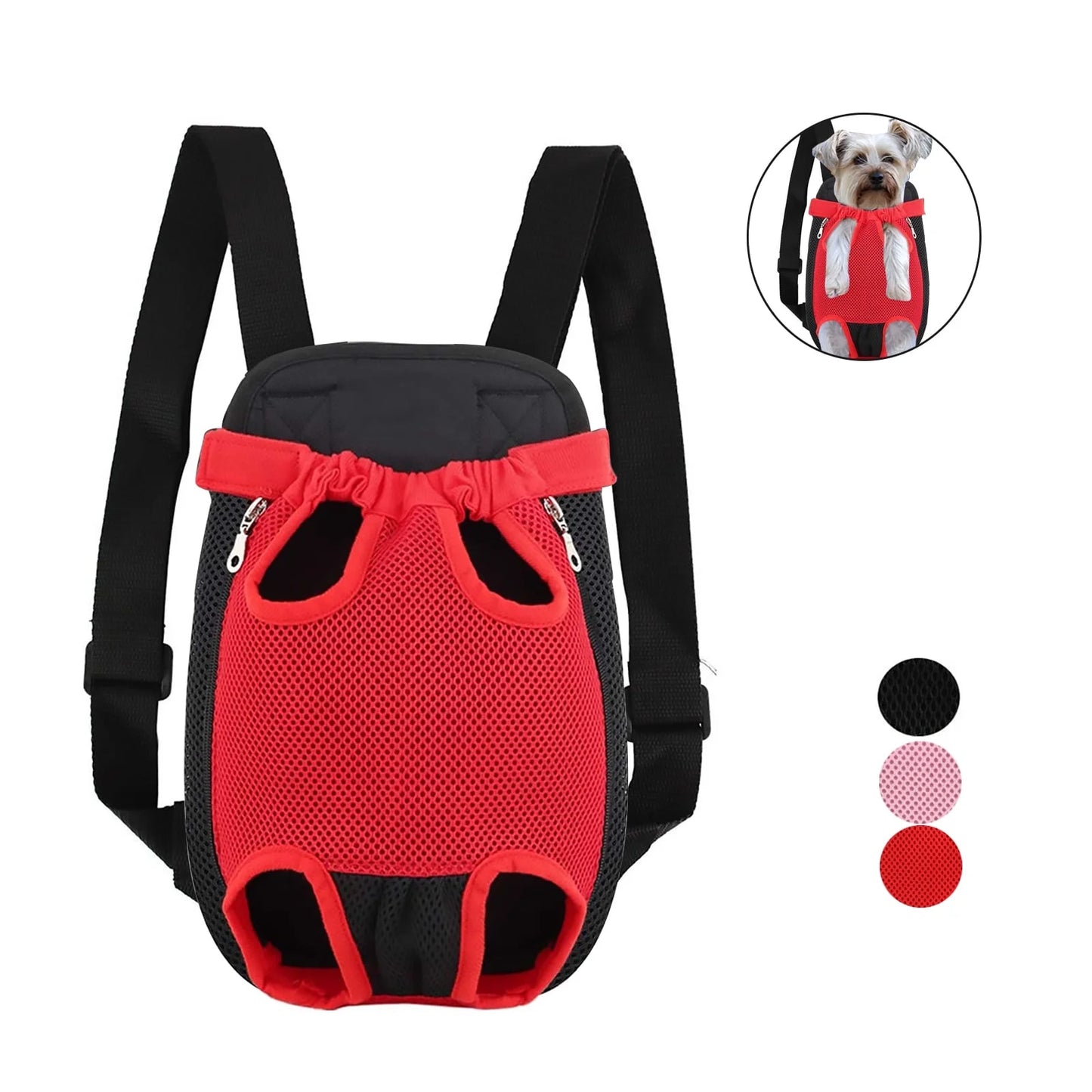 Dog Cat Carrier Backpack Adjustable Frontpack Carrier Outdoor Travel Bag Legs Out Easy-Fit for Small Medium Pets Puppiies