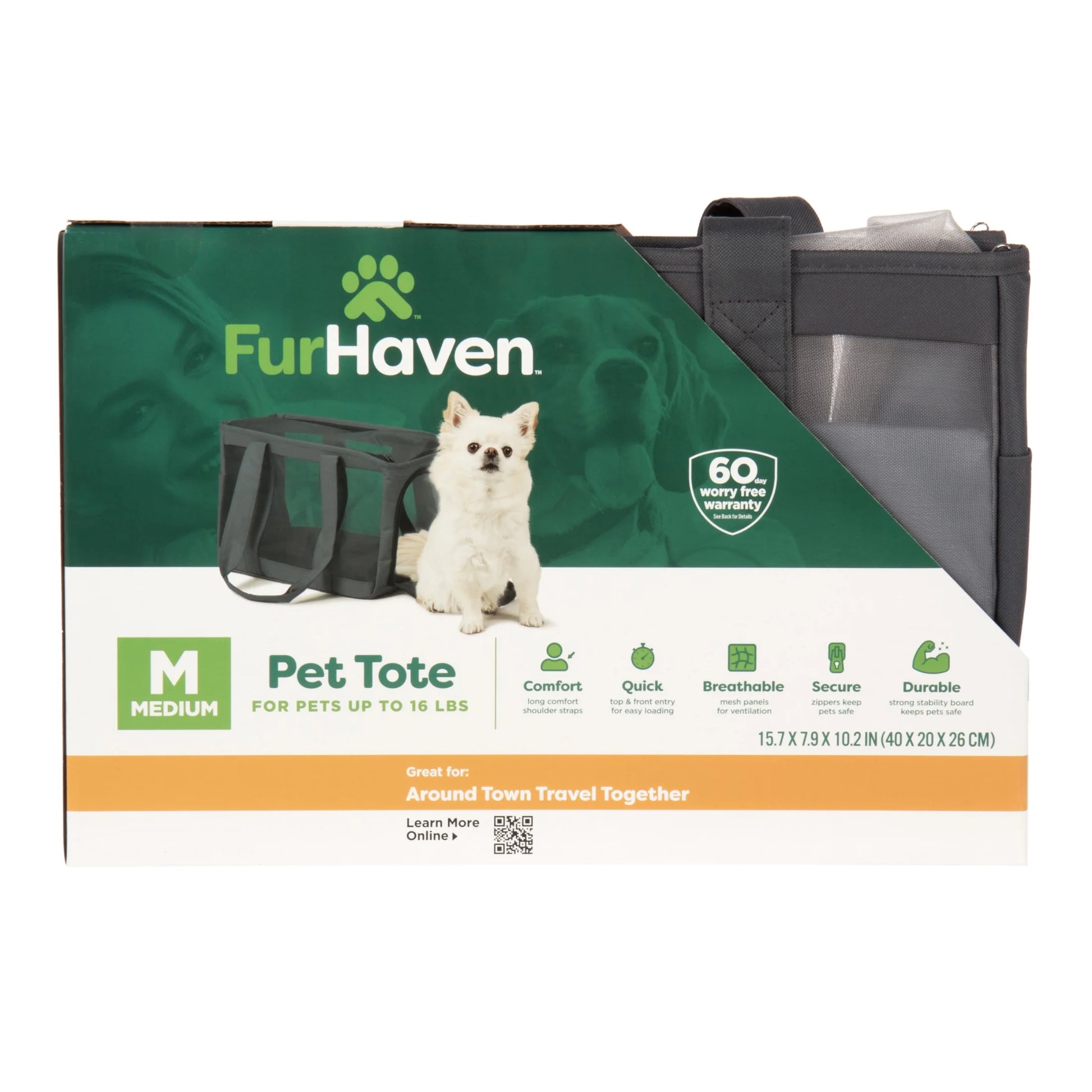 Furhaven Pet Products Medium Durable Mesh Soft-Sided Pet Tote Carrier, Gray, 16 Lb Limit