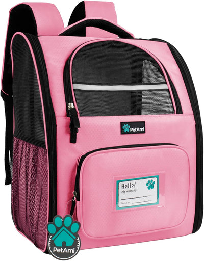 Petami Dog Backpack Carrier for Small Large Cat, Pet, Puppy, Ventilated Pet Hiking Backpack Travel Bag, Airline Approved Cat Backpack Carrier, Camping Biking Dog Bag up to 18Lbs Pet, Charcoal