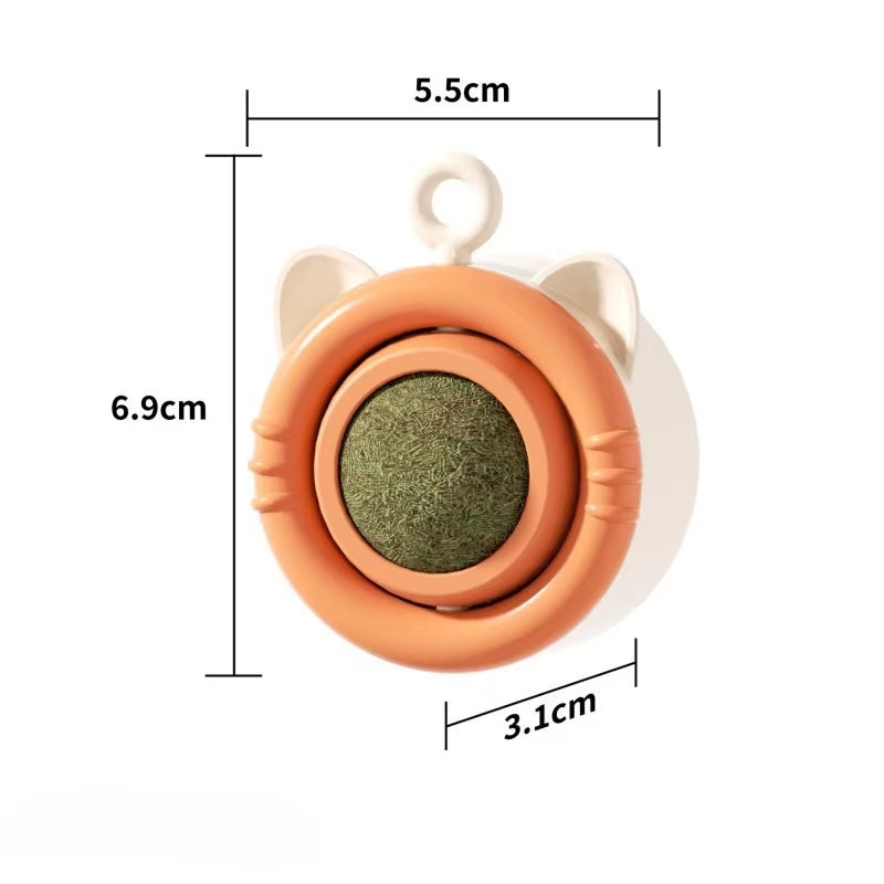 Pet Toy Cat Snacks Catnip Balls Licking Fun Cat Toys Teeth Grinding 360-Degree Rotation Promote Digestion Cat Grass Snack Toys