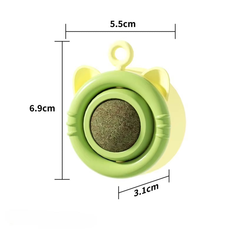 Pet Toy Cat Snacks Catnip Balls Licking Fun Cat Toys Teeth Grinding 360-Degree Rotation Promote Digestion Cat Grass Snack Toys