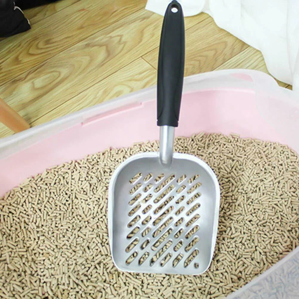 Strong Cat Litter Scoop with Reinforced Comfort Handle Metal Poop Sifter Pet Shovel Sifting