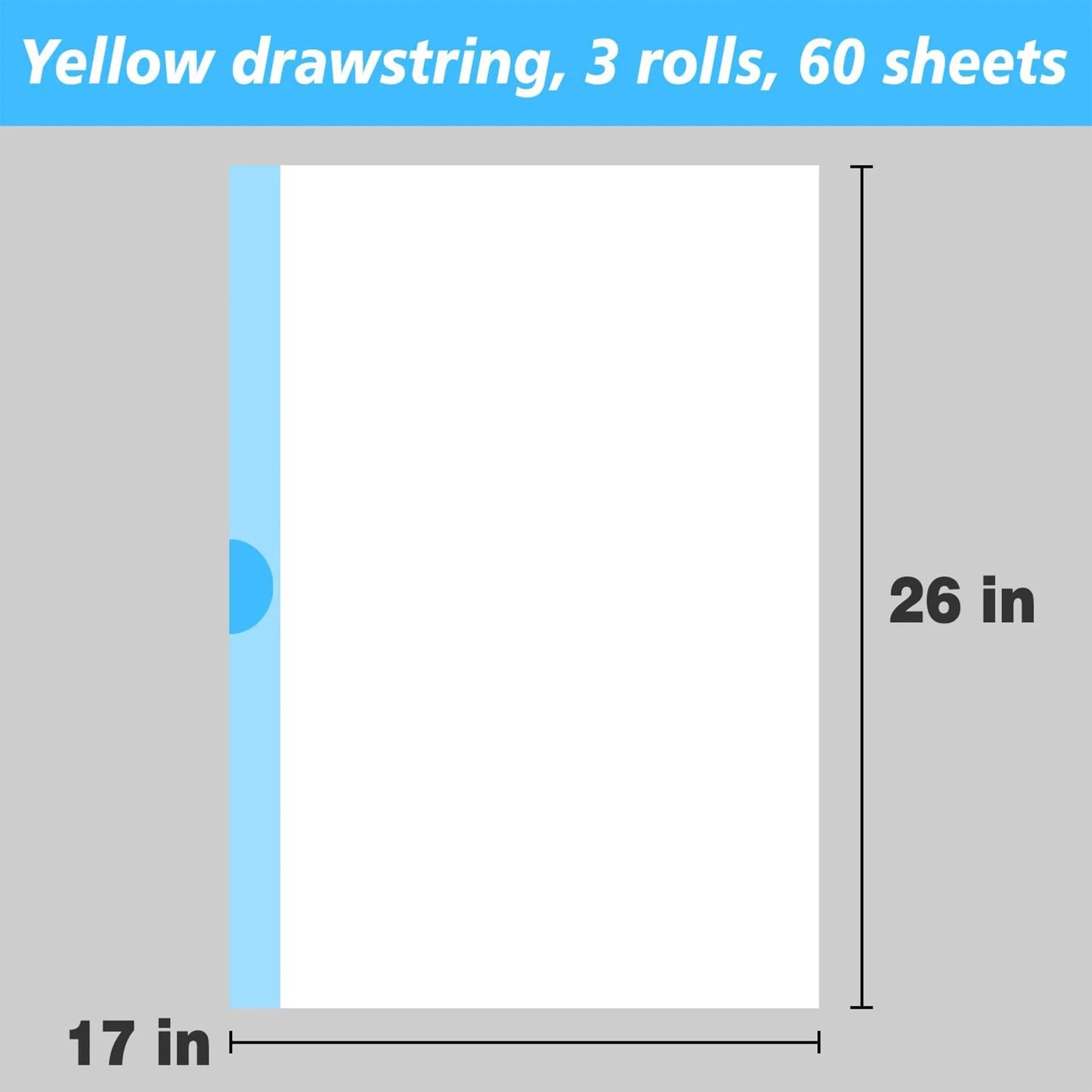 Ultimate Odor Control 26 X 17 Inch Durable Drawstring Litter Box Liner Bags, 60 Count