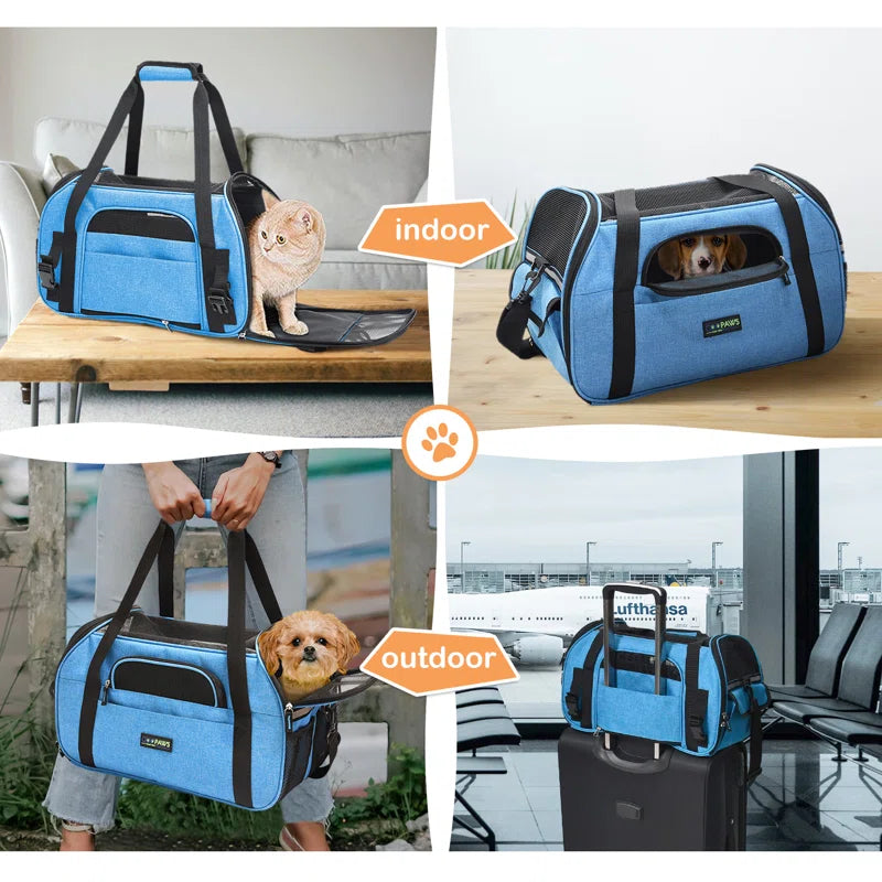 Soft-Sided Collapsible Pet Carrier for Small Dogs,Cats,Puppy Airline Approved