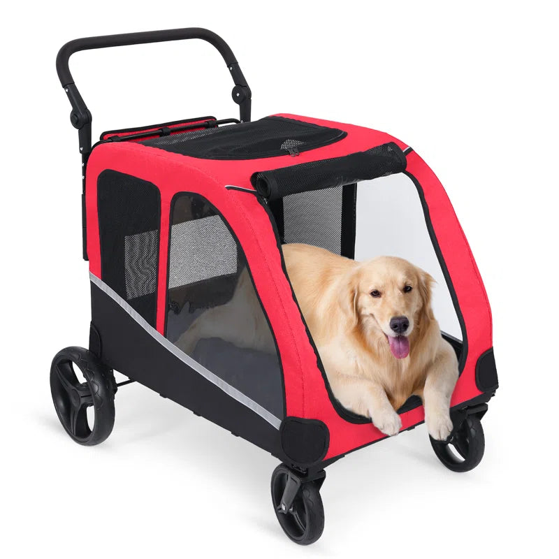 Stroller for Large Dogs, Extra Large Pet Stroller for Medium 2 Dogs, Dog Wagon, Dog Carriage, Foldable Design, Adjustable Handle