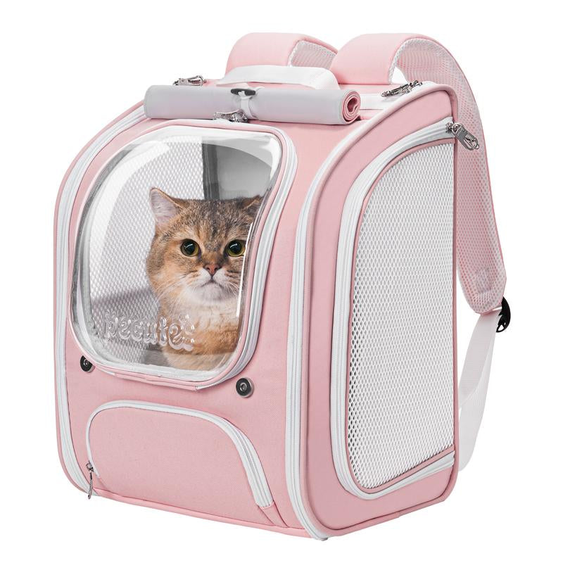 Pecute Cat Backpack Carrier Large Space Bubble Design for Travel Green Gray Khaki Ideal for Cat Lovers Animal Carrier