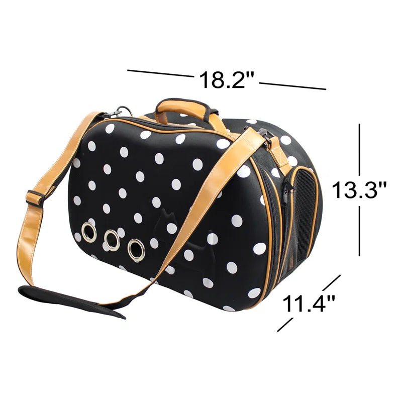 Pet Life Fashion Dotted Venta-Shell Perforated Collapsible Military Grade Designer Pet Carrier