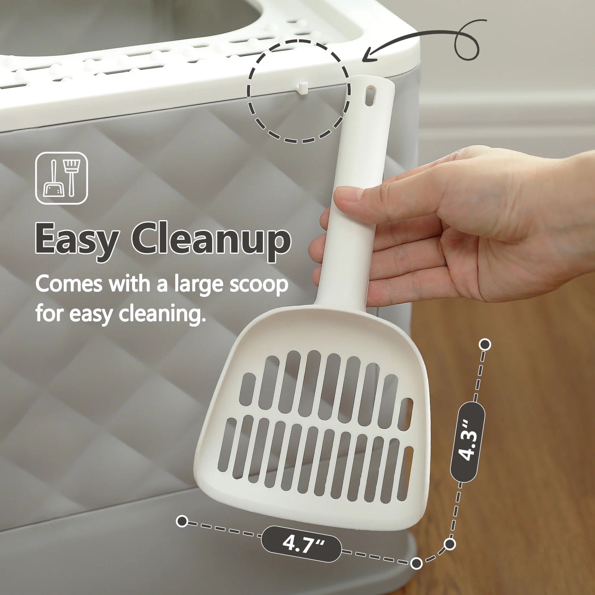 PAWZ Road Enclosed Cat Litter Box Large with Lid Drawer Type Easy to Clean,Gray