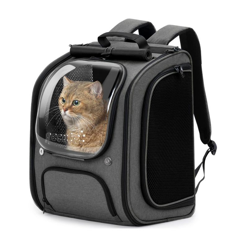 Pecute Cat Backpack Carrier Large Space Bubble Design for Travel Green Gray Khaki Ideal for Cat Lovers Animal Carrier