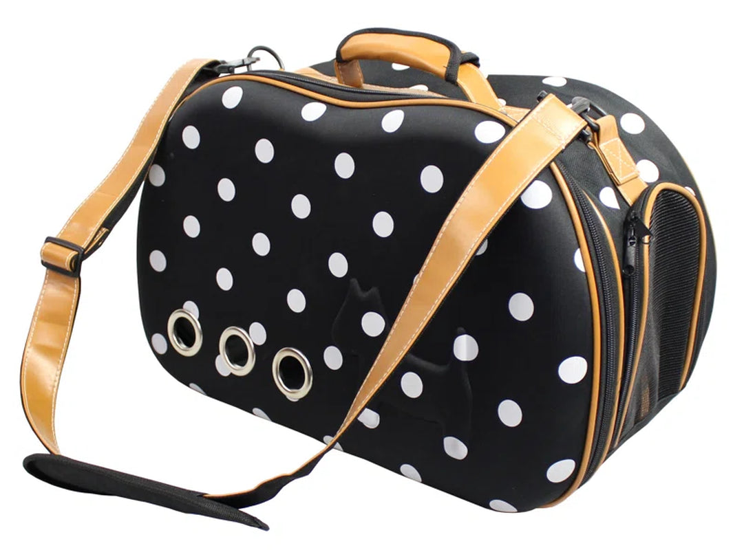 Pet Life Fashion Dotted Venta-Shell Perforated Collapsible Military Grade Designer Pet Carrier