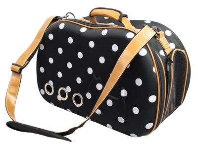 Pet Life Fashion Dotted Venta-Shell Perforated Collapsible Military Grade Designer Pet Carrier