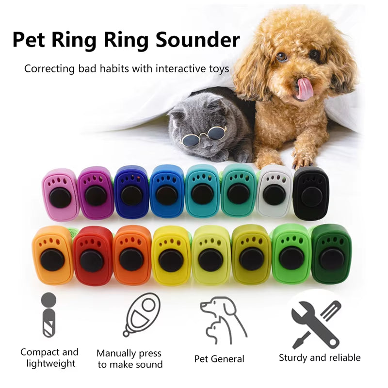 Interactive Sound Clicker Trainer for Thumb Training No Battery for Dogs Cats Positive Reinforcement Train