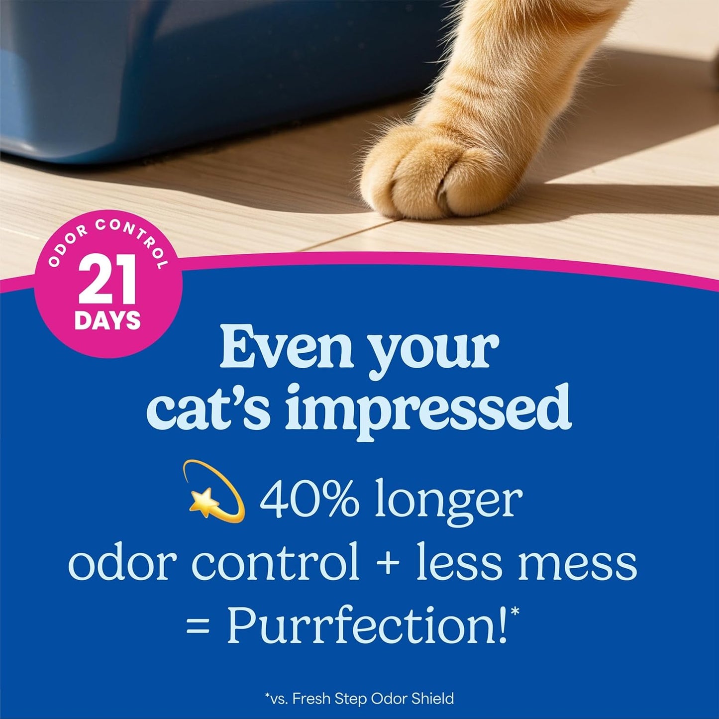 Fresh Step Clean Paws Advanced Multi Cat Clumping Litter with Febreze Freshness, 18.5 Lb Each, Pack of 2 (Package May Vary)