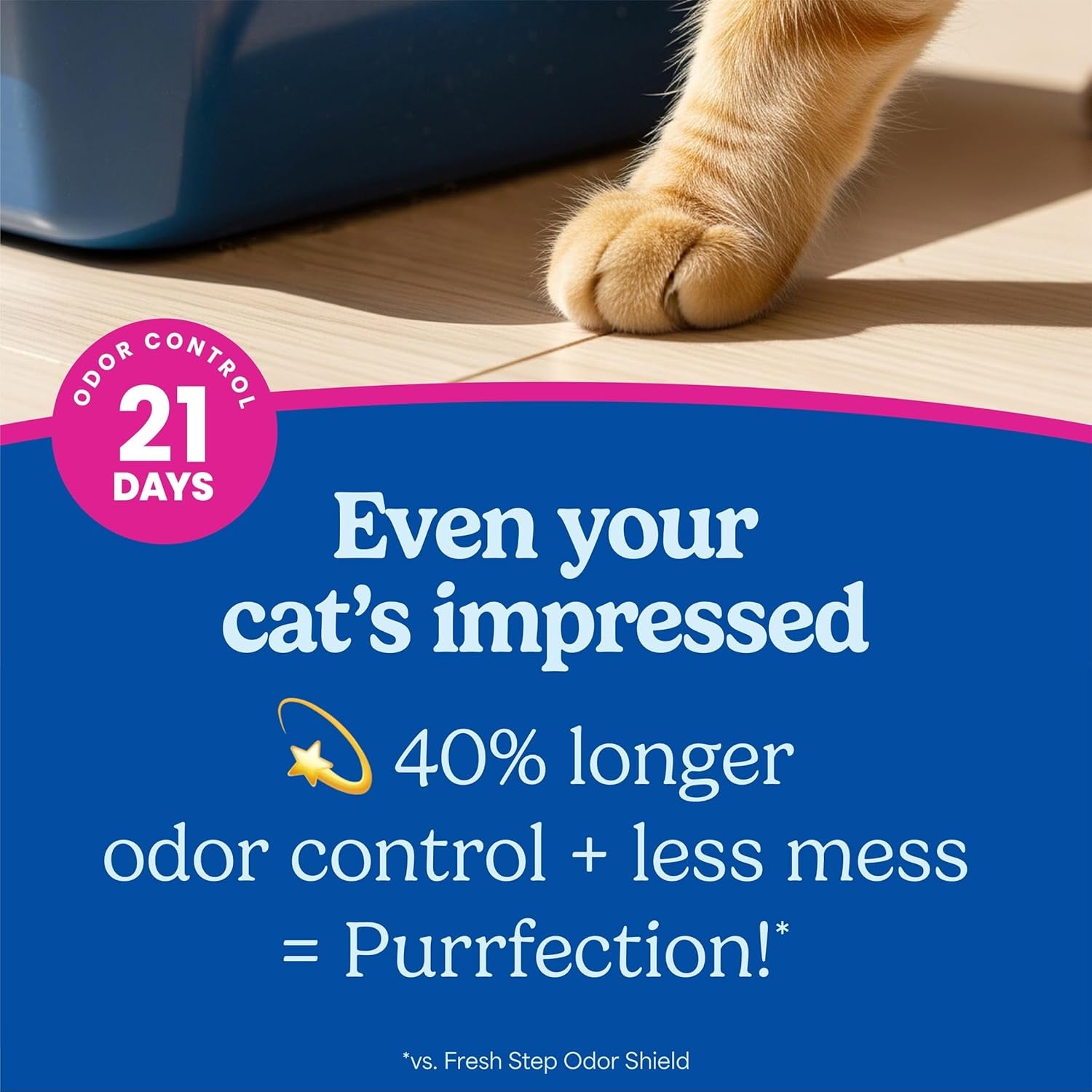 Fresh Step Clean Paws Advanced Multi Cat Clumping Litter with Febreze Freshness, 18.5 Lb Each, Pack of 2 (Package May Vary)