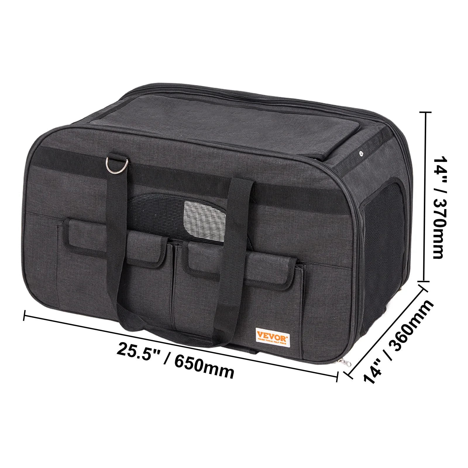 VEVOR Cat Carrier with Wheels, Rolling Pet Carrier with Telescopic Handle and Shoulder Strap, Dog Carrier with Wheels for Pets under 35 Lbs, with 1 Folding Bowl, Black