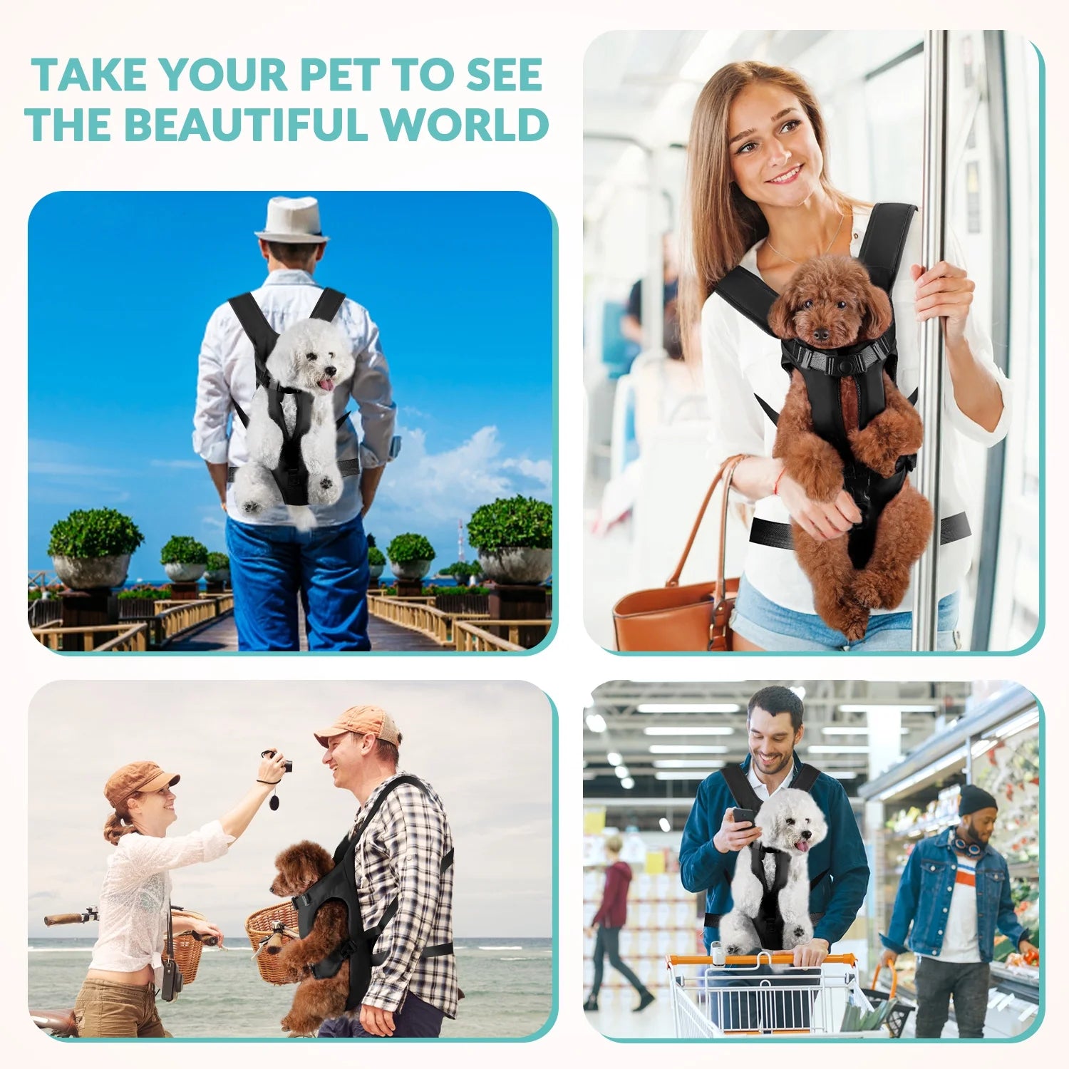 AUTOWT Pet Carrier Backpack - Breathable & Adjustable Design for Small Medium Dogs, Suitable for Outdoors