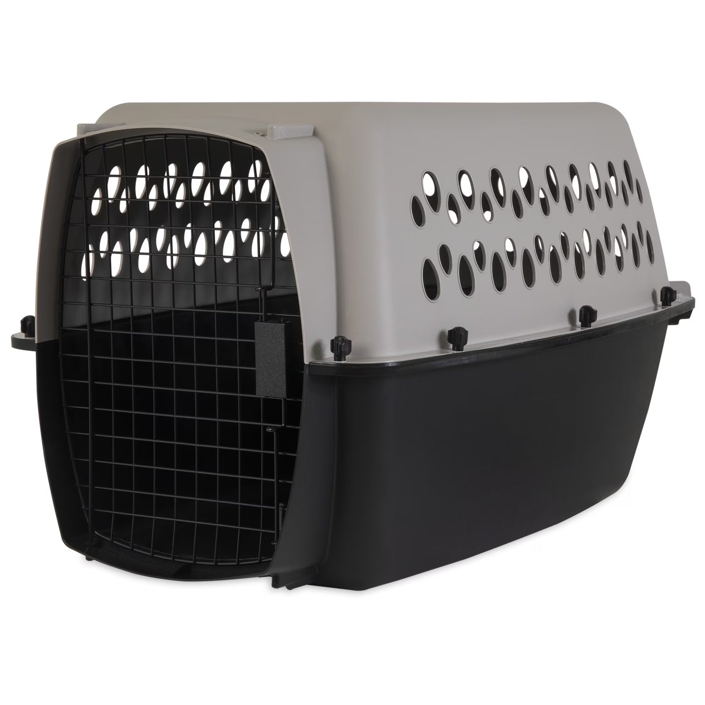 Vibrant Life Pet Portable Kennel for Dogs, Hard-Sided Travel Carrier, Durable, Metal Door, Black & Grey, for Pets 70-90 Lbs, 40" L X 27" W X 30" H