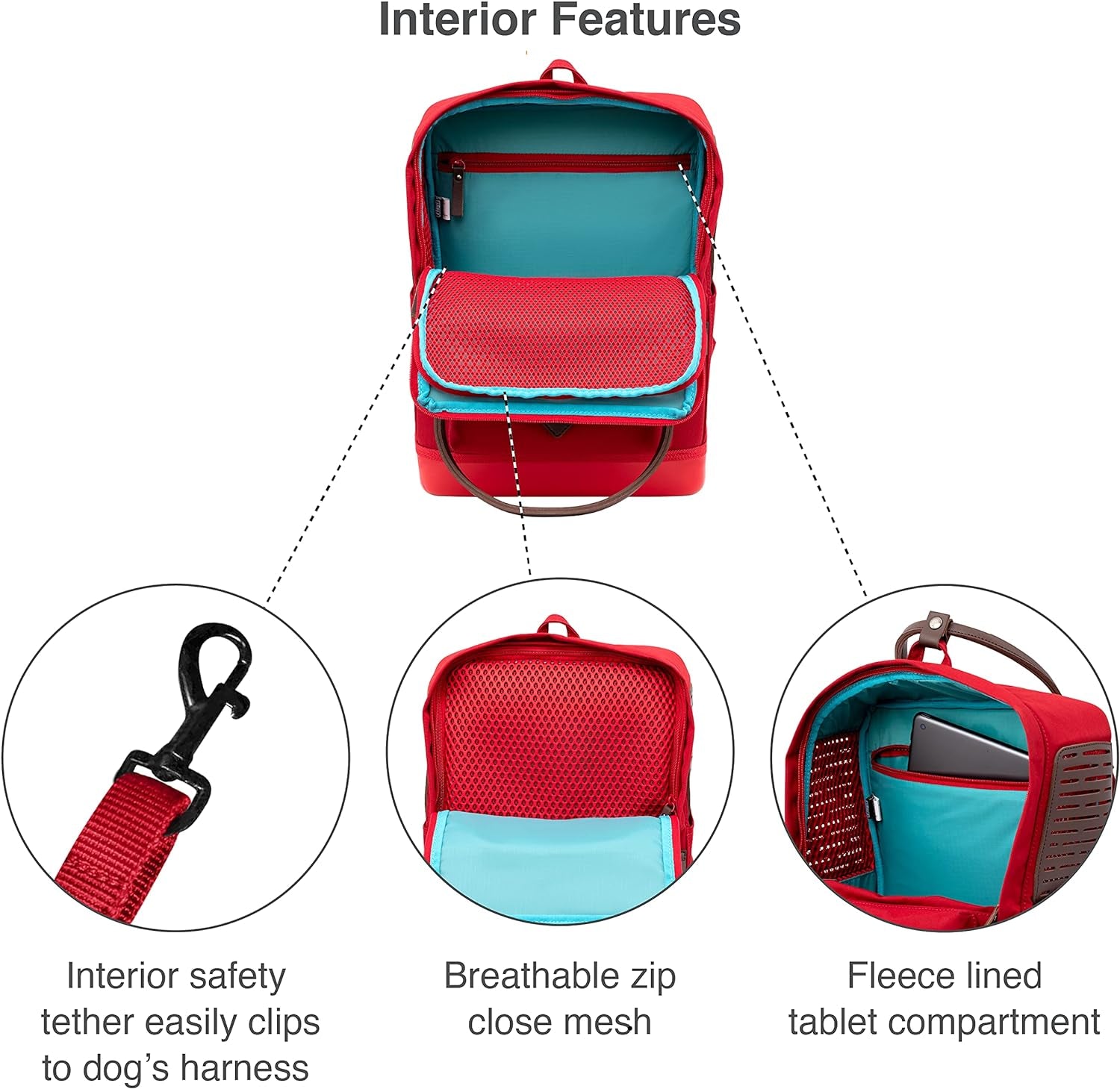 Kurgo Nomad Carrier Backpack - Airline Approved Dog Bag for Travel - Stylish Pet Backpack with Waterproof Bottom - Lightweight for Hiking - Small Breed Dog Carrier with Tablet Sleeve - Blue